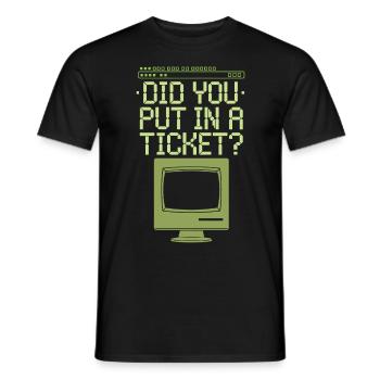Avez-vous mis un billet ? Soutien informatique - T-shirt homme - noir - Devant - AI Model Male 178 light (178cm)
