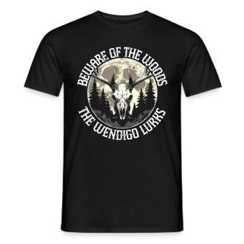 Cryptide Méfiez-vous des bois Le Wendigo se cache - T-shirt homme - noir - Devant - AI Model Male 178 light (178cm)