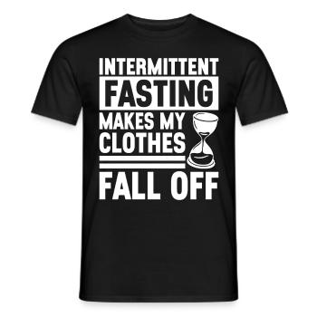 Jeûne intermittent Jeûne intermittent - T-shirt homme - noir - Devant - AI Model Male 178 light (178cm)