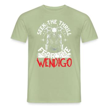 Wendigo Kryptide Cryptid - Männer T-Shirt - Sage - Vorne - AI Model Male 178 light (178cm)