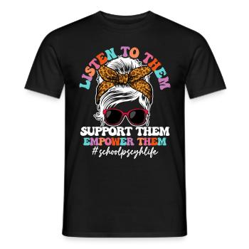 Psychologue scolaire - T-shirt homme - noir - Devant - AI Model Male 178 light (178cm)