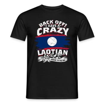 Laos Laotische Wurzel Crazy Laotian Wife - Männer T-Shirt - Schwarz - Vorne - AI Model Male 178 light (178cm)