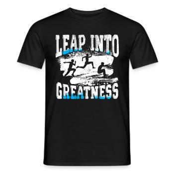 Long Jump Leap Into Greatness - Men's T-Shirt - black - Front - AI Model Male 178 light (178cm)
