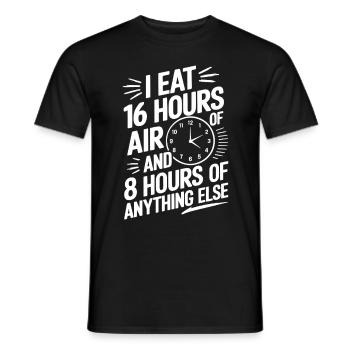 Jeûne intermittent Jeûne intermittent - T-shirt homme - noir - Devant - AI Model Male 178 light (178cm)