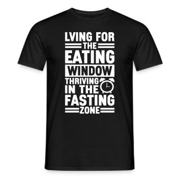 Jeûne intermittent Jeûne intermittent - T-shirt homme - noir - Devant - AI Model Male 178 light (178cm)