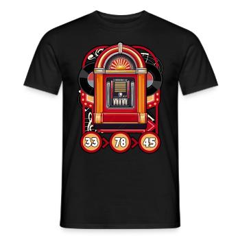 Jukebox Collector 33 78 45 - Men's T-Shirt - black - Front - AI Model Male 178 light (178cm)