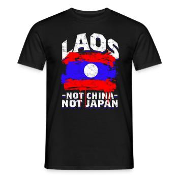 Laos Not China Not Japan Laotische Wurzel - Männer T-Shirt - Schwarz - Vorne - AI Model Male 178 light (178cm)