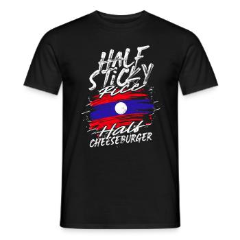 Laos Half Sticky Rice Half Cheeseburger - Männer T-Shirt - Schwarz - Vorne - AI Model Male 178 light (178cm)