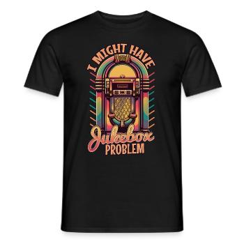 Jukebox Collector I Might Have A Jukebox Problem - Men's T-Shirt - black - Front - AI Model Male 178 light (178cm)