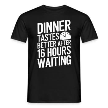 Jeûne intermittent Jeûne intermittent - T-shirt homme - noir - Devant - AI Model Male 178 light (178cm)
