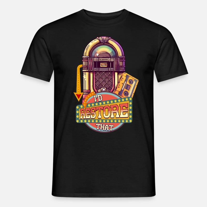 Jukebox Sammler I'd Restore That - Männer T-Shirt - Schwarz