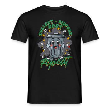 Garbage Man Garbage Truck Collect Dispose Sort Repeat - Men's T-Shirt - black - Front - AI Model Male 178 light (178cm)