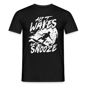 Wakeboarding Wakeboard Hit Waves Not Snooze - T-shirt homme - noir - Devant - AI Model Male 178 light (178cm)