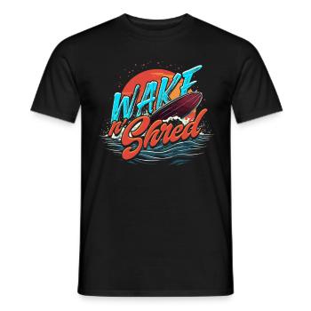 Wakeboarding Wakeboard Wake'n Shred - Männer T-Shirt - Schwarz - Vorne - AI Model Male 178 light (178cm)