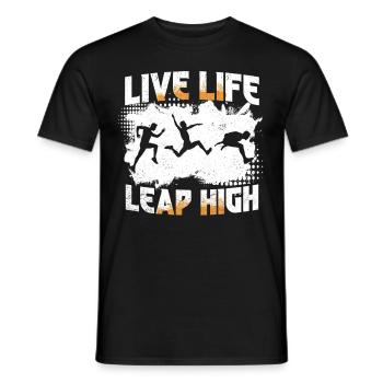 Long Jump Long Jump Live Life Leap High - Men's T-Shirt - black - Front - AI Model Male 178 light (178cm)
