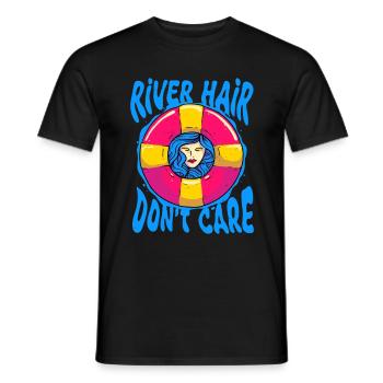 River Tubing Inner Tubing River Hair Dont Care - Männer T-Shirt - Schwarz - Vorne - AI Model Male 178 light (178cm)