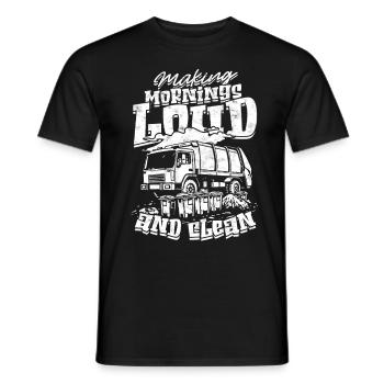 Éboueur Homme Camion À Ordures Rendre Les Matins Bruyants Et Propres - T-shirt homme - noir - Devant - AI Model Male 178 light (178cm)
