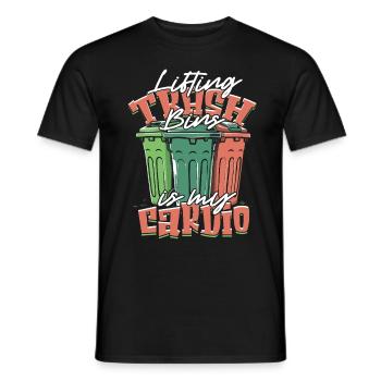 Garbage Man Garbage Lift Trash Bins Is My Cardio - Men's T-Shirt - black - Front - AI Model Male 178 light (178cm)