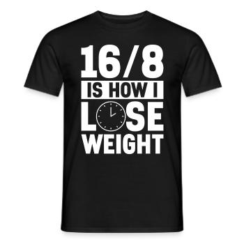 Jeûne intermittent Jeûne intermittent - T-shirt homme - noir - Devant - AI Model Male 178 light (178cm)