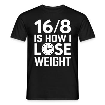 Jeûne intermittent Jeûne intermittent - T-shirt homme - noir - Devant - AI Model Male 178 light (178cm)