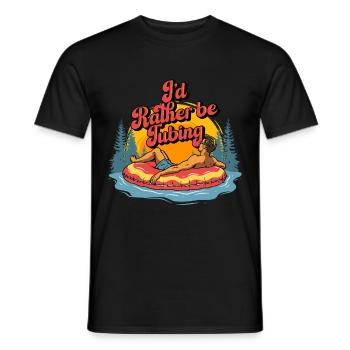River Tubing Inner Tubing I'd Rather Be Tubing - Männer T-Shirt - Schwarz - Vorne - AI Model Male 178 light (178cm)
