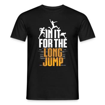 Weitsprung Weitspringen In It For The Long Jump - Men's T-Shirt - black - Front - AI Model Male 178 light (178cm)