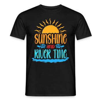 River Tubing Inner Tubing Sunshine And River Time - Männer T-Shirt - Schwarz - Vorne - AI Model Male 178 light (178cm)