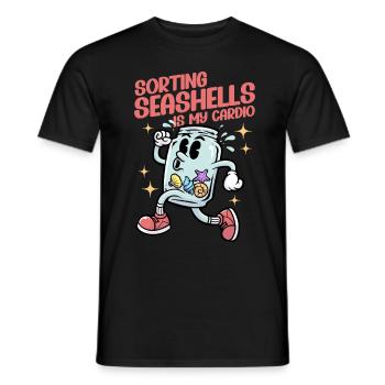 Collecteur de coquillages Trier les coquillages est mon cardio - T-shirt homme - noir - Devant - AI Model Male 178 light (178cm)