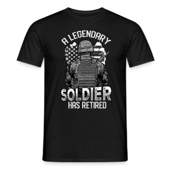 A Legendary Soldier Has Retired - Männer T-Shirt - Schwarz - Vorne - AI Model Male 178 light (178cm)