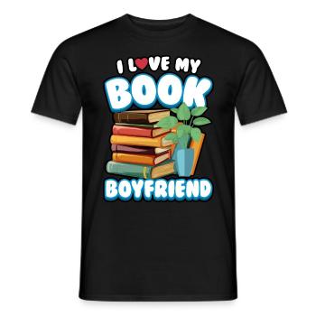 Reading Book Lovers I Love My Book Boyfriend - Men's T-Shirt - black - Front - AI Model Male 178 light (178cm)