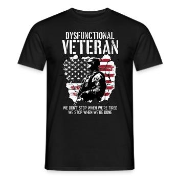 Dysfunktionaler Veteran - Männer T-Shirt - Schwarz - Vorne - AI Model Male 178 light (178cm)