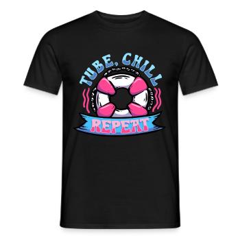 River Tubing Inner Tubing Tube Chill Repeat - Männer T-Shirt - Schwarz - Vorne - AI Model Male 178 light (178cm)