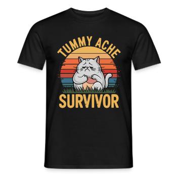 Tummy Ache Survivor Abdominal Pain - Men's T-Shirt - black - Front - AI Model Male 178 light (178cm)