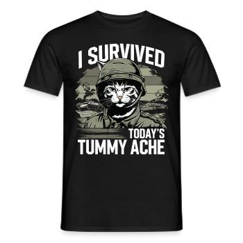Douleur abdominale survivante des maux de ventre - T-shirt homme - noir - Devant - AI Model Male 178 light (178cm)