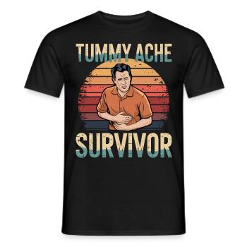 Douleur abdominale survivante des maux de ventre - T-shirt homme - noir - Devant - AI Model Male 178 light (178cm)