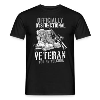 Dysfunktionaler Veteran - Männer T-Shirt - Schwarz - Vorne - AI Model Male 178 light (178cm)