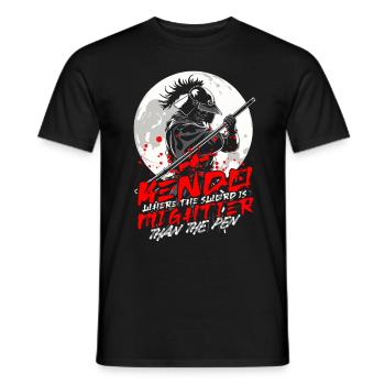 Kendo Where The Sword Is Mightier Than The Pen - Männer T-Shirt - Schwarz - Vorne - AI Model Male 178 light (178cm)