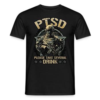 Dysfunktionaler Veteran Please Take Several Drink - Männer T-Shirt - Schwarz - Vorne - AI Model Male 178 light (178cm)