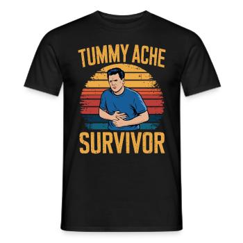 Douleur abdominale survivante des maux de ventre - T-shirt homme - noir - Devant - AI Model Male 178 light (178cm)