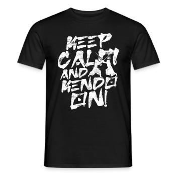 Kendo Keep Calm And Kendo On - Männer T-Shirt - Schwarz - Vorne - AI Model Male 178 light (178cm)