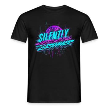 Linguiste informaticien corrigeant silencieusement votre grammaire - T-shirt homme - noir - Devant - AI Model Male 178 light (178cm)