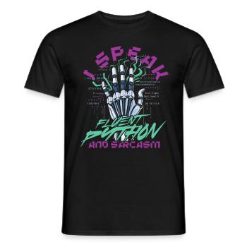 Computerlinguist Fluent Python And Sarcasm - Männer T-Shirt - Schwarz - Vorne - AI Model Male 178 light (178cm)