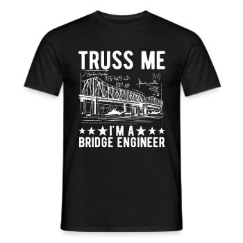 Bridge Engineer Bridge Construction - Men's T-Shirt - black - Front - AI Model Male 178 light (178cm)