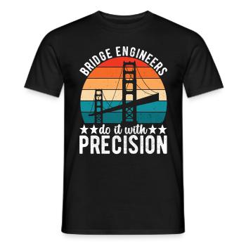 Bridge Engineer Bridge Construction - Men's T-Shirt - black - Front - AI Model Male 178 light (178cm)