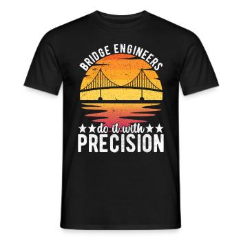 Ingénieur des ponts Construction de ponts - T-shirt homme - noir - Devant - AI Model Male 178 light (178cm)