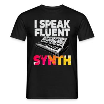 Synthesizer I Speak Fluent Synth - Männer T-Shirt - Schwarz - Vorne - AI Model Male 178 light (178cm)