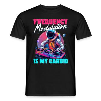 Synthesizer Frequency Modulation Is My Cardio - Men's T-Shirt - black - Front - AI Model Male 178 light (178cm)
