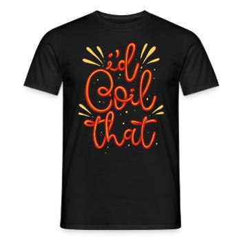 Audiovisual Technician AV Tech I'd Coil That - Men's T-Shirt - black - Front - AI Model Male 178 light (178cm)