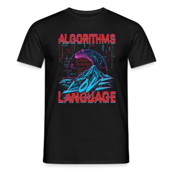 Computational Linguist Algorithms Are My Love Language - Men's T-Shirt - black - Front - AI Model Male 178 light (178cm)
