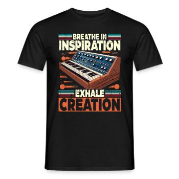 Synthesizer Synth Inspiration - Men's T-Shirt - black - Front - AI Model Male 178 light (178cm)